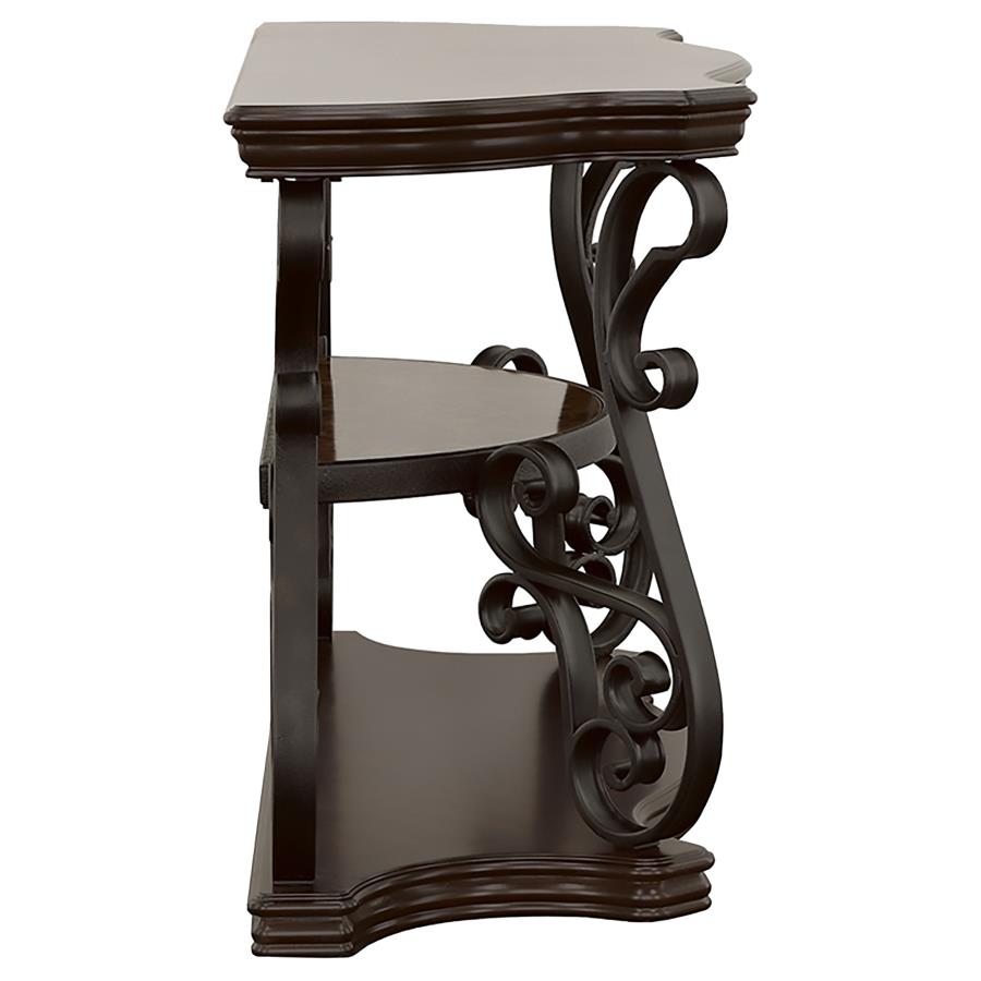 Laney Scrollwork Entryway Sofa Console Table Deep Merlot view 5