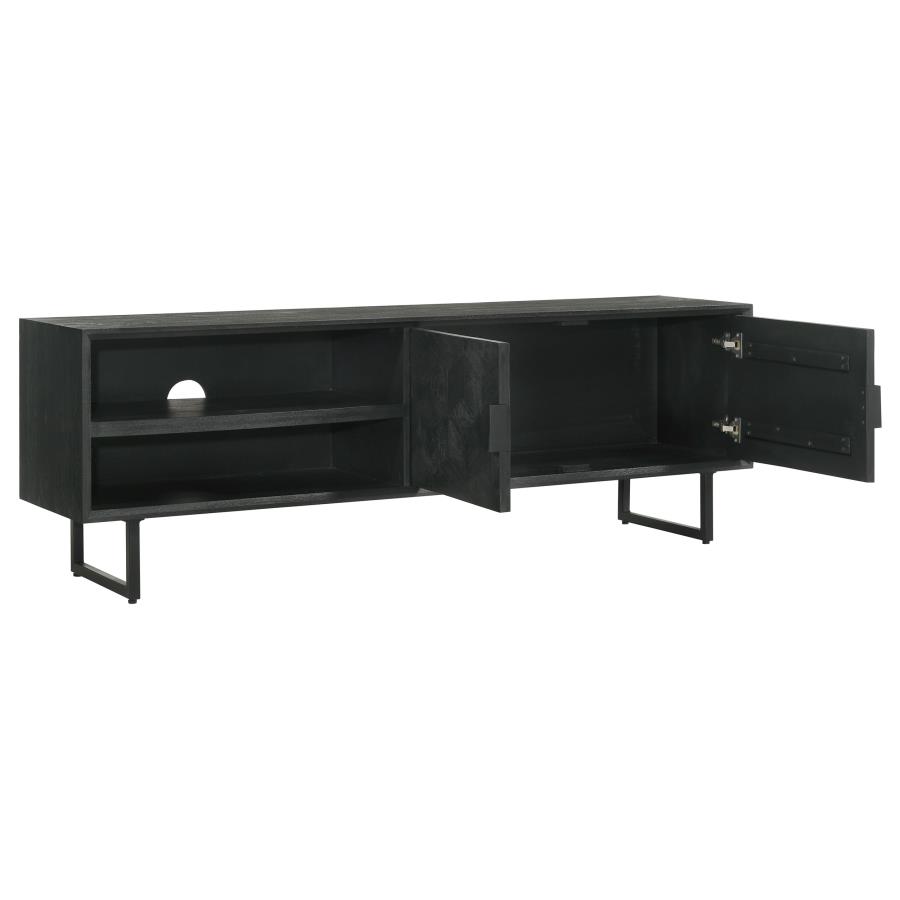 Marsden 2-door Mango Wood 70-inch TV Stand Charcoal Black view 4