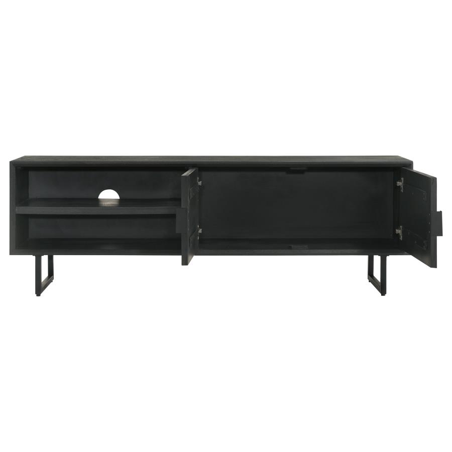 Marsden 2-door Mango Wood 70-inch TV Stand Charcoal Black view 6
