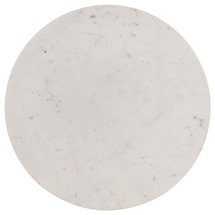 Aldis Round Marble Top Coffee Table White and Natural view 4