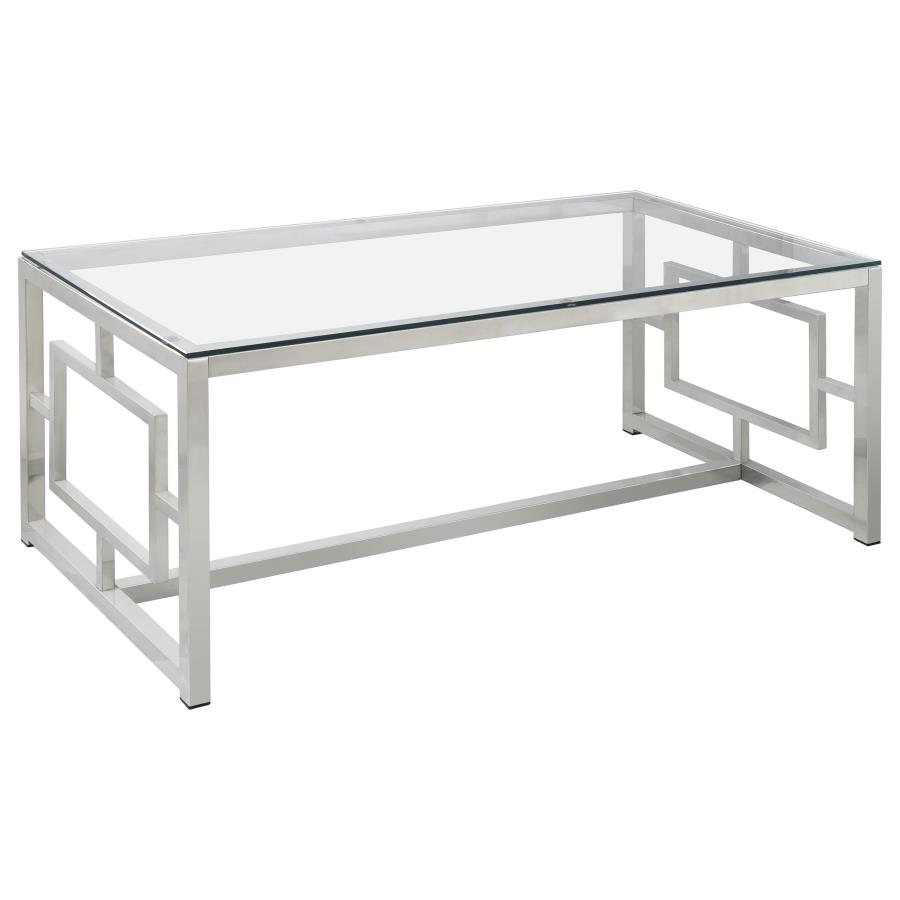 Merced 2-piece Rectangular Coffee and End Table Set Nickel view 4