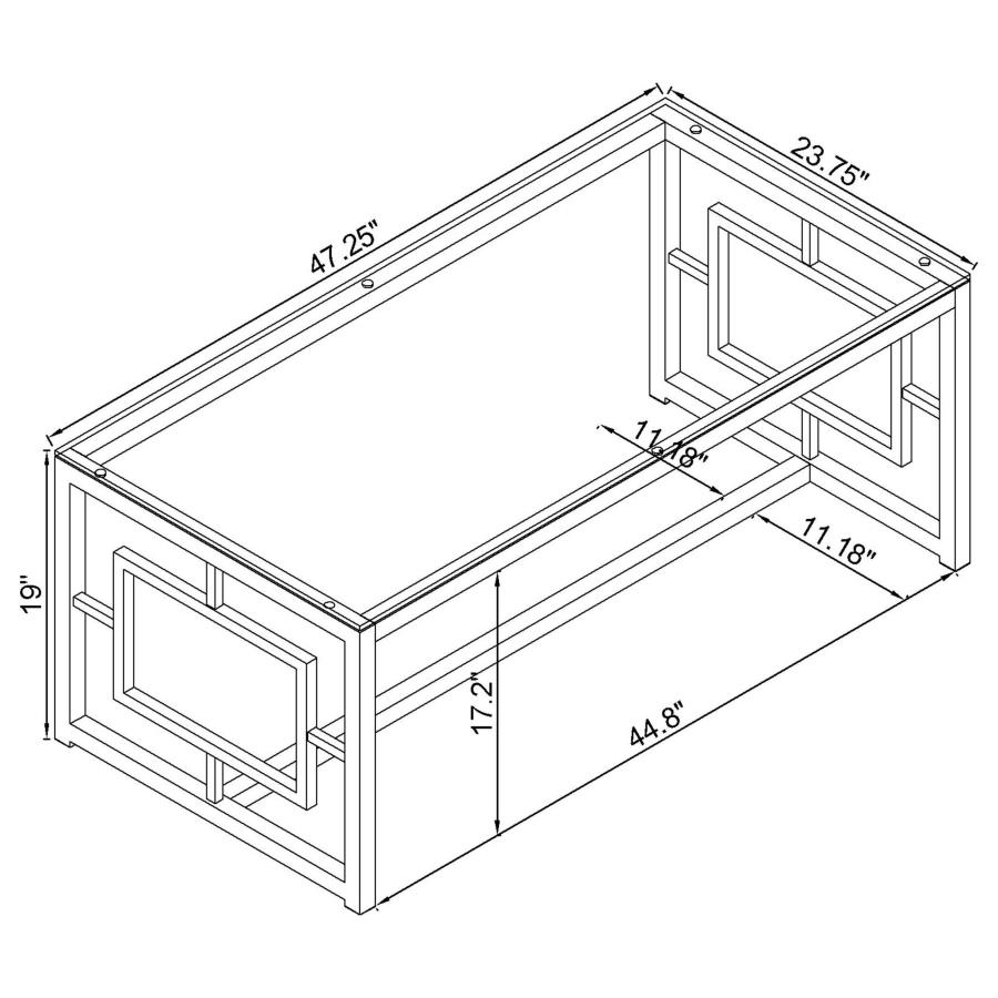 Merced 2-piece Rectangular Coffee and End Table Set Nickel view 6