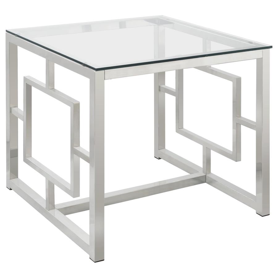 Merced 3-piece Rectangular Coffee and End Table Set Nickel view 3