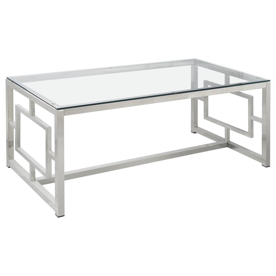 Merced 3-piece Rectangular Coffee and End Table Set Nickel view 4