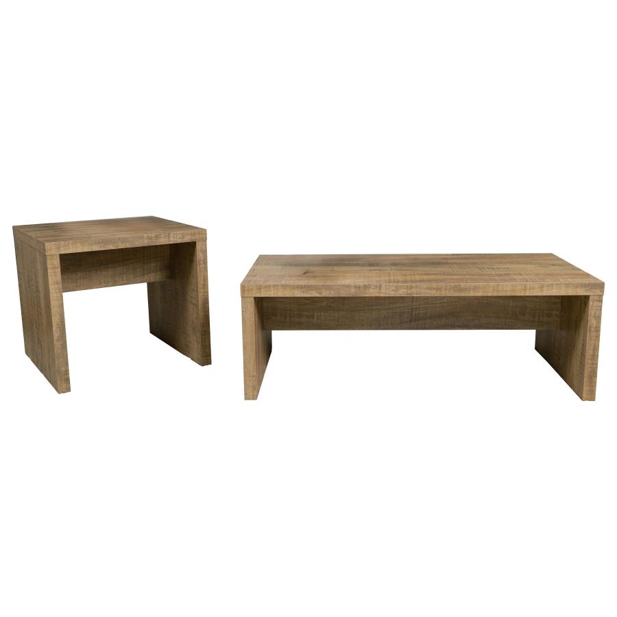 Lynette 2-piece Rectangular Coffee and End Table Set Mango view 2