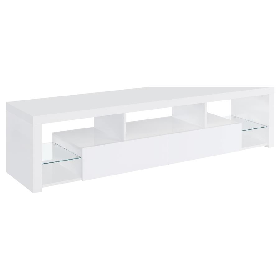 Jude 3-piece 71-inch TV Entertainment Center White High Gloss view 3