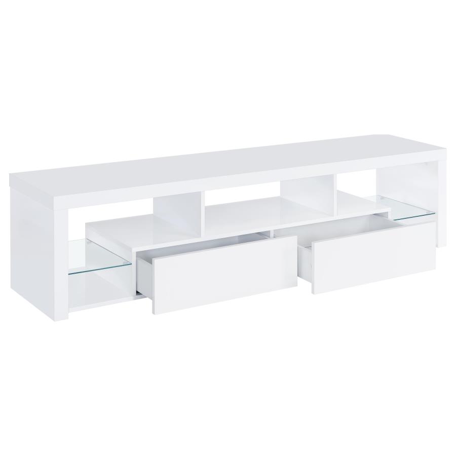 Jude 2-drawer Engineered Wood 71-inch TV Stand High Gloss White view 3