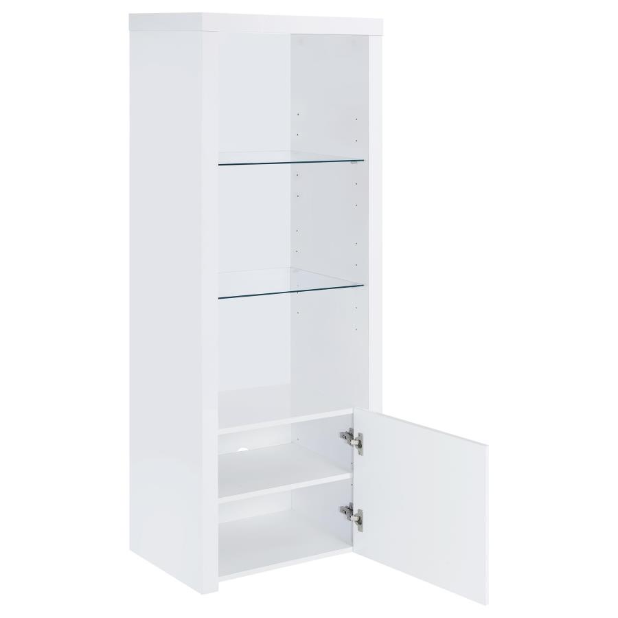 Jude 3-shelf Engineered Wood Media Tower High Gloss White view 3