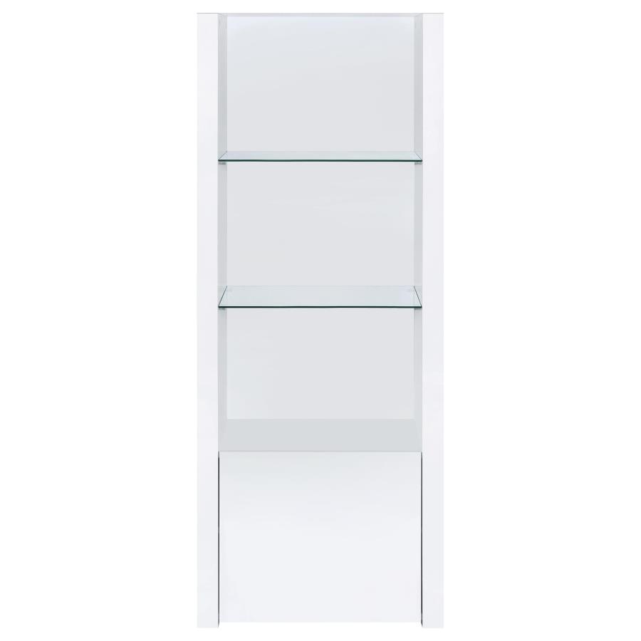 Jude 3-shelf Engineered Wood Media Tower High Gloss White view 4