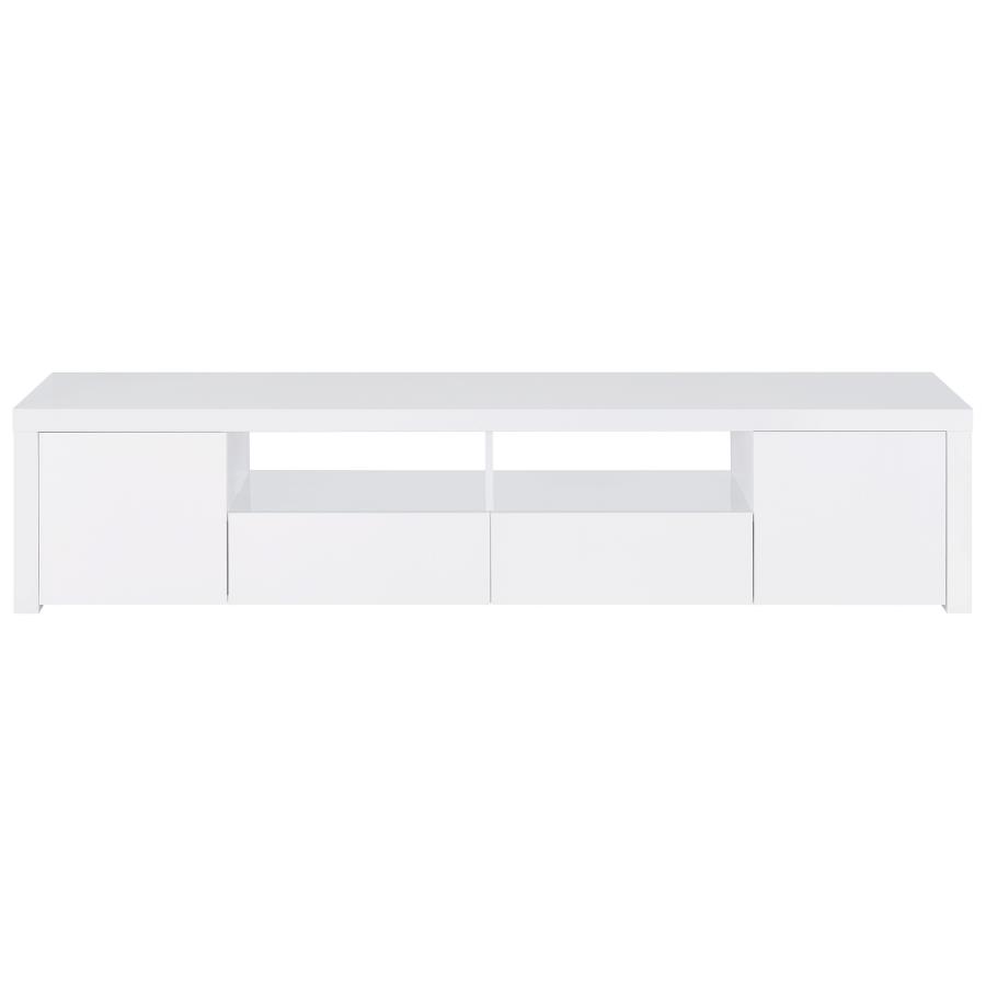 Jude 2-door Engineered Wood 79-inch TV Stand High Gloss White view 4