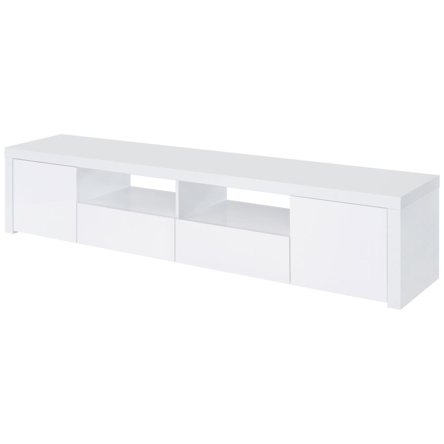 Jude 2-door Engineered Wood 79-inch TV Stand High Gloss White view 5