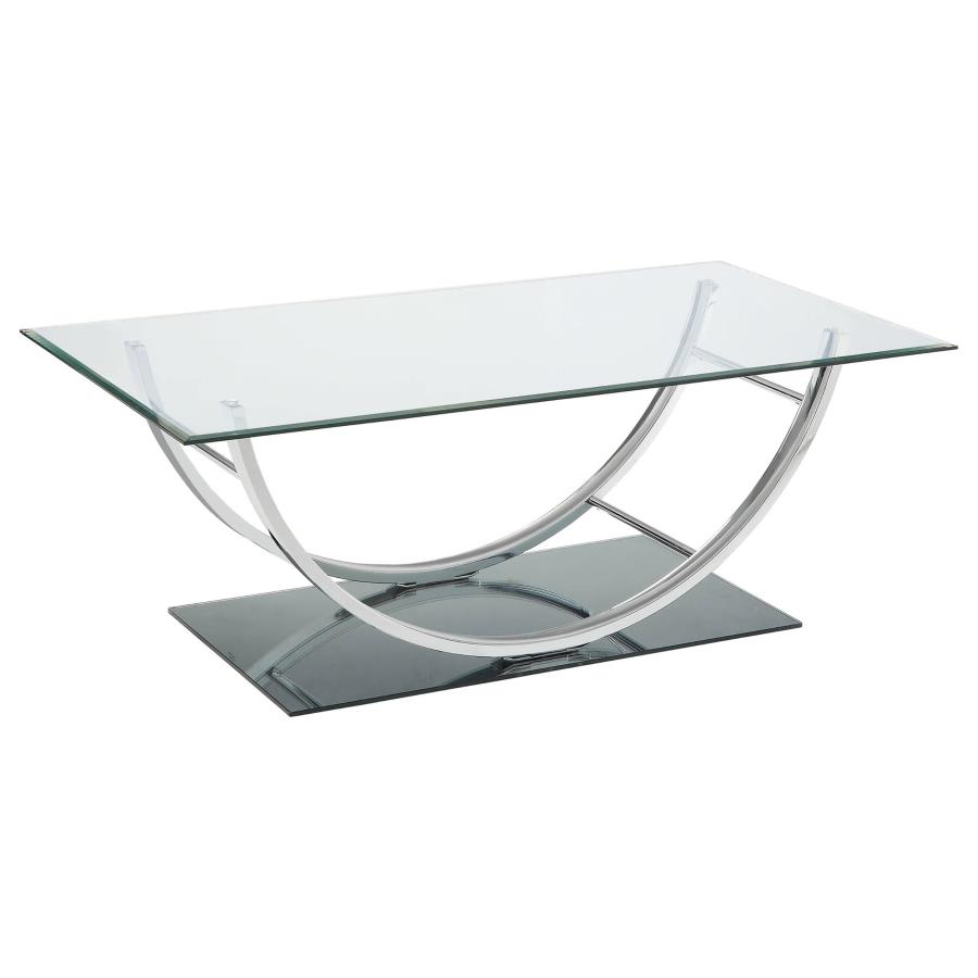 Danville 2-piece Glass Top Coffee and End Table Set Chrome view 6
