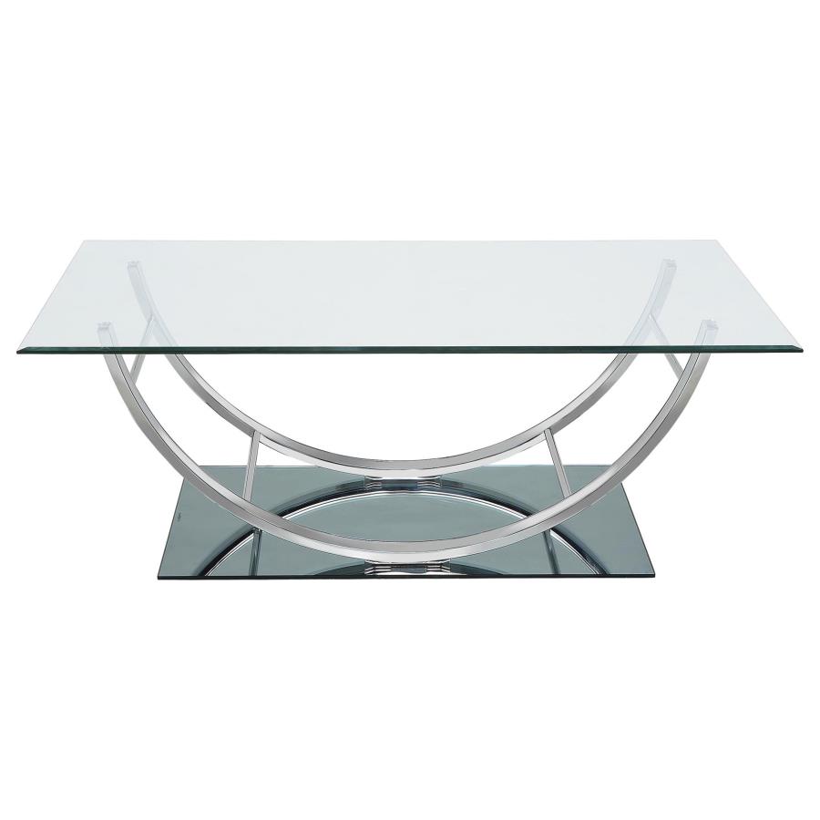 Danville 3-piece Glass Top Coffee and End Table Set Chrome view 7