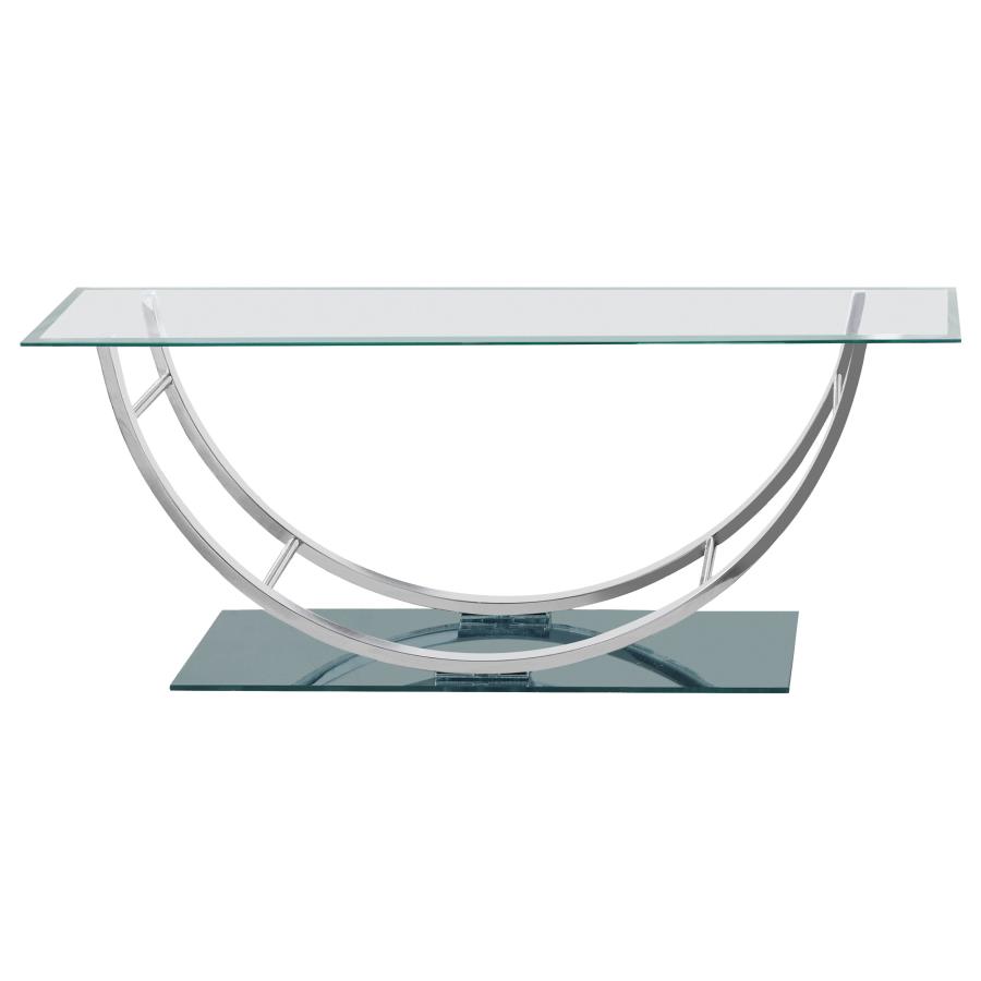 Danville Rectangular U-Shaped Glass Top Coffee Table Chrome view 4