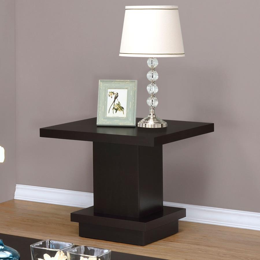 Reston Square Engineered Wood Side End Table Cappuccino view 2