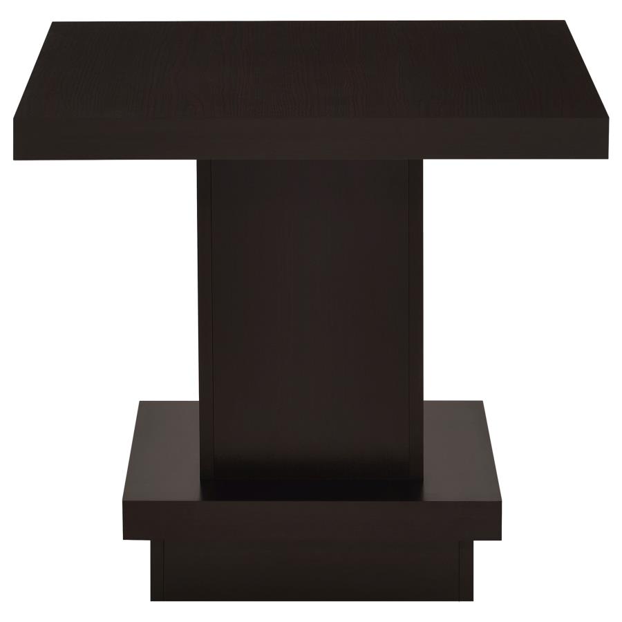 Reston Square Engineered Wood Side End Table Cappuccino view 3