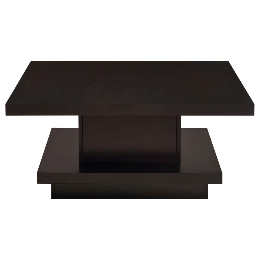 Reston Square Engineered Wood Coffee Table with Casters Cappuccino view 4