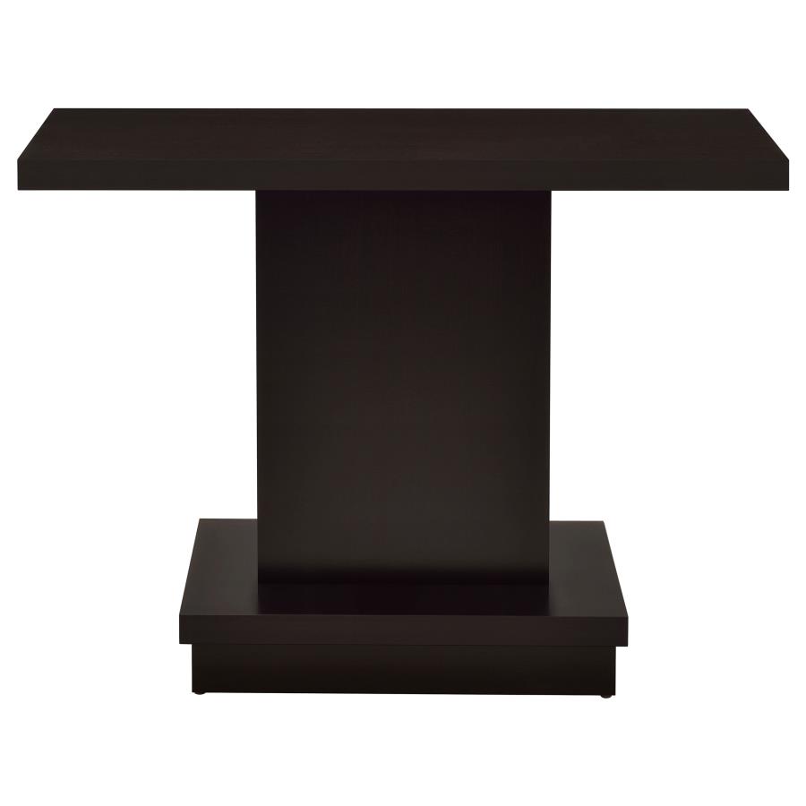 Reston Engineered Wood Pedestal Console Table Cappuccino view 3