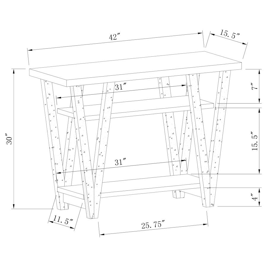 Stevens 2-shelf Engineered Wood Entryway Console Table Grey view 3
