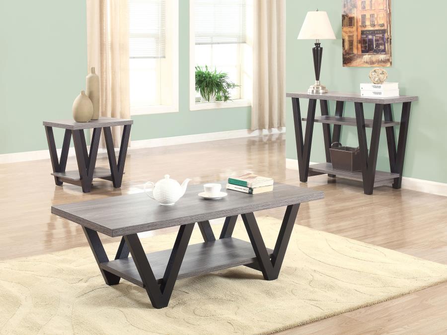Stevens 2-shelf Engineered Wood Entryway Console Table Grey view 4