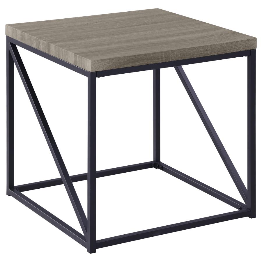 Birdie Square Engineered Wood End Table Sonoma Grey