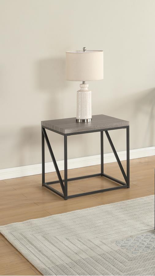 Birdie Square Engineered Wood End Table Sonoma Grey view 2