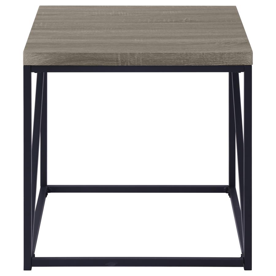 Birdie Square Engineered Wood End Table Sonoma Grey view 3