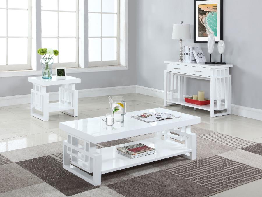 Schmitt Rectangular Side End Table White High Gloss view 4