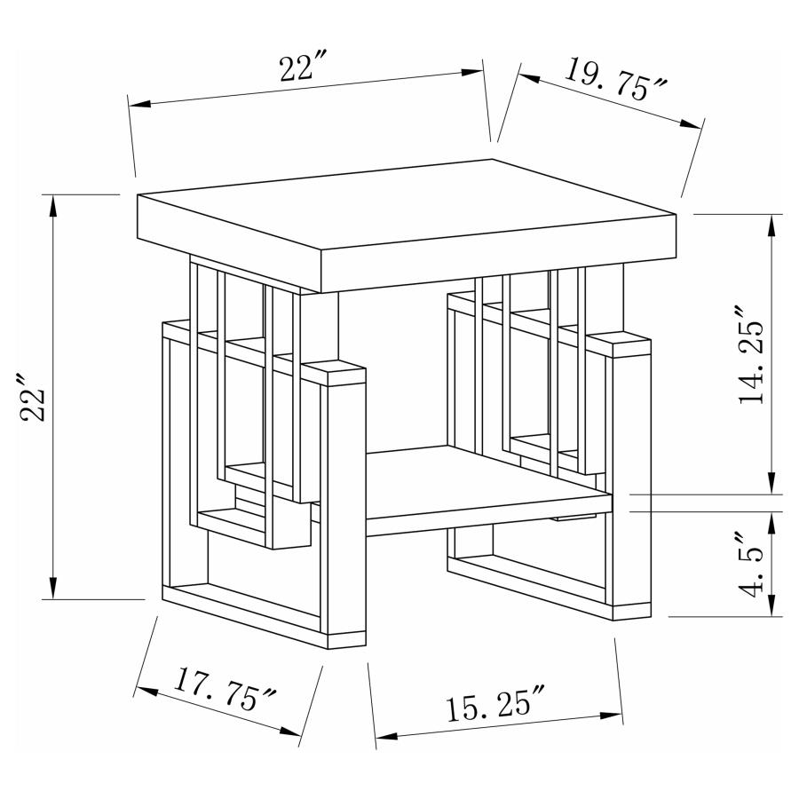Schmitt Rectangular Side End Table White High Gloss view 3