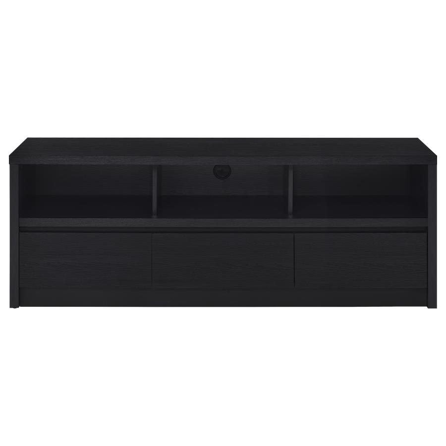 Rutland 59-inch 3-drawer TV Stand Media Console Black view 4