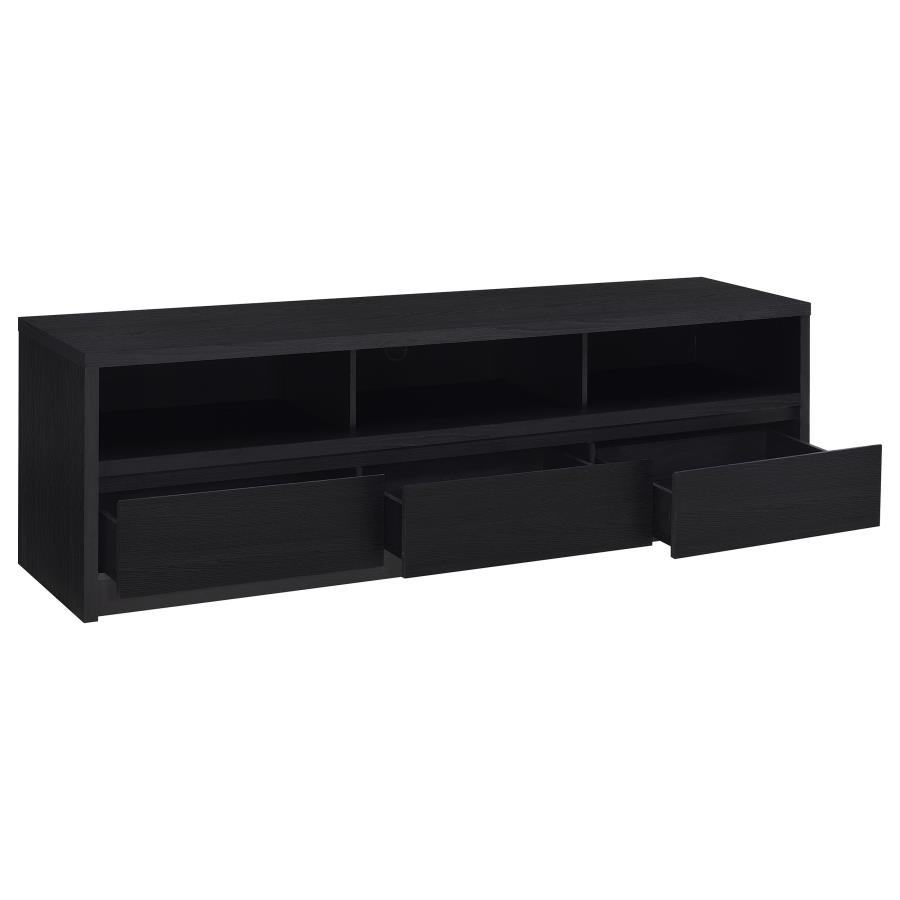 Rutland 78-inch 3-drawer TV Stand Media Console Black view 3