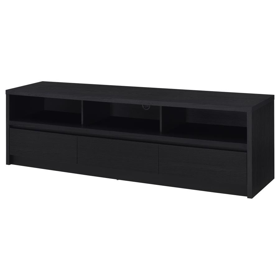 Rutland 78-inch 3-drawer TV Stand Media Console Black view 5
