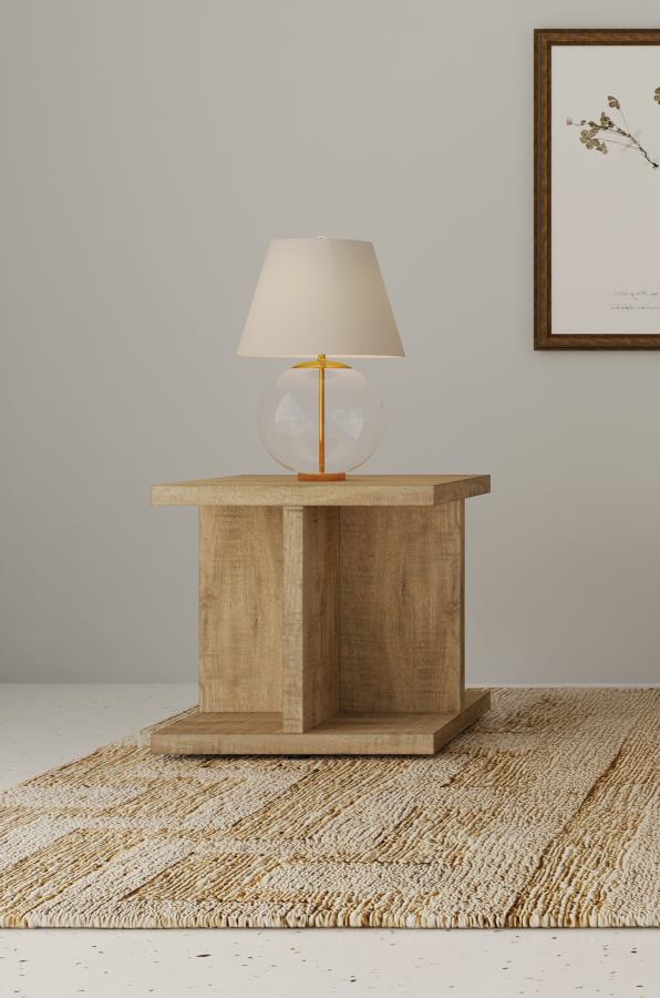 Cortona Square Engineered Wood End Side Table Mango view 2