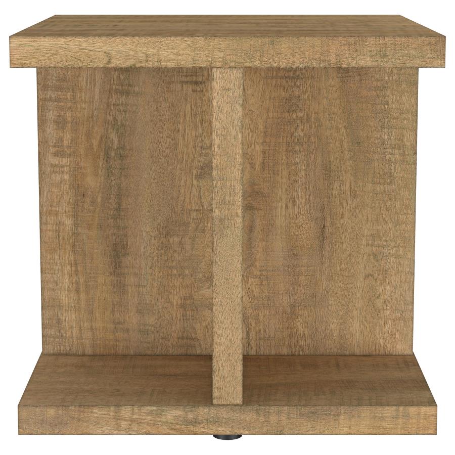 Cortona Square Engineered Wood End Side Table Mango view 3