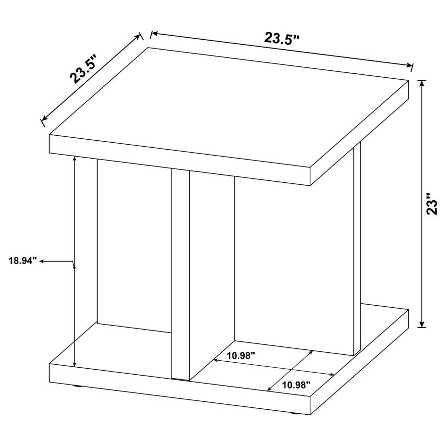 Cortona Square Engineered Wood End Side Table Mango view 6
