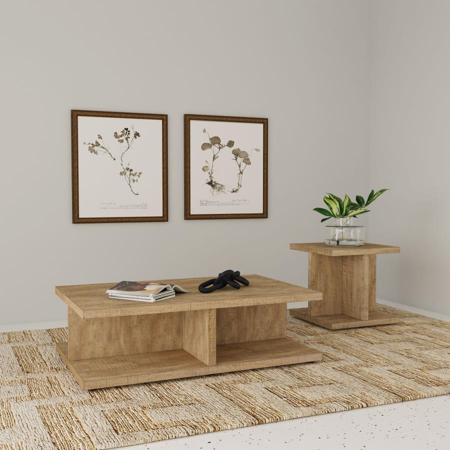 Cortona Square Engineered Wood End Side Table Mango view 7