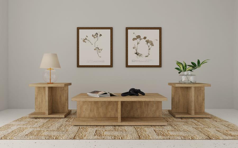 Cortona 3-piece Coffee and End Table Set Mango — Living Room Furniture