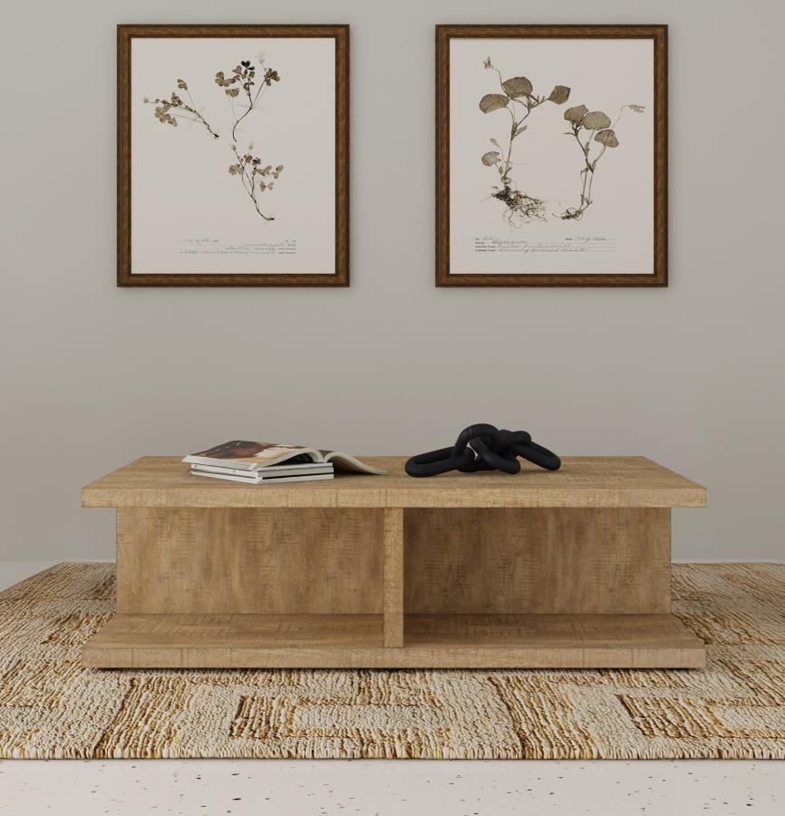 Cortona Square Engineered Wood Cocktail Coffee Table Mango view 2