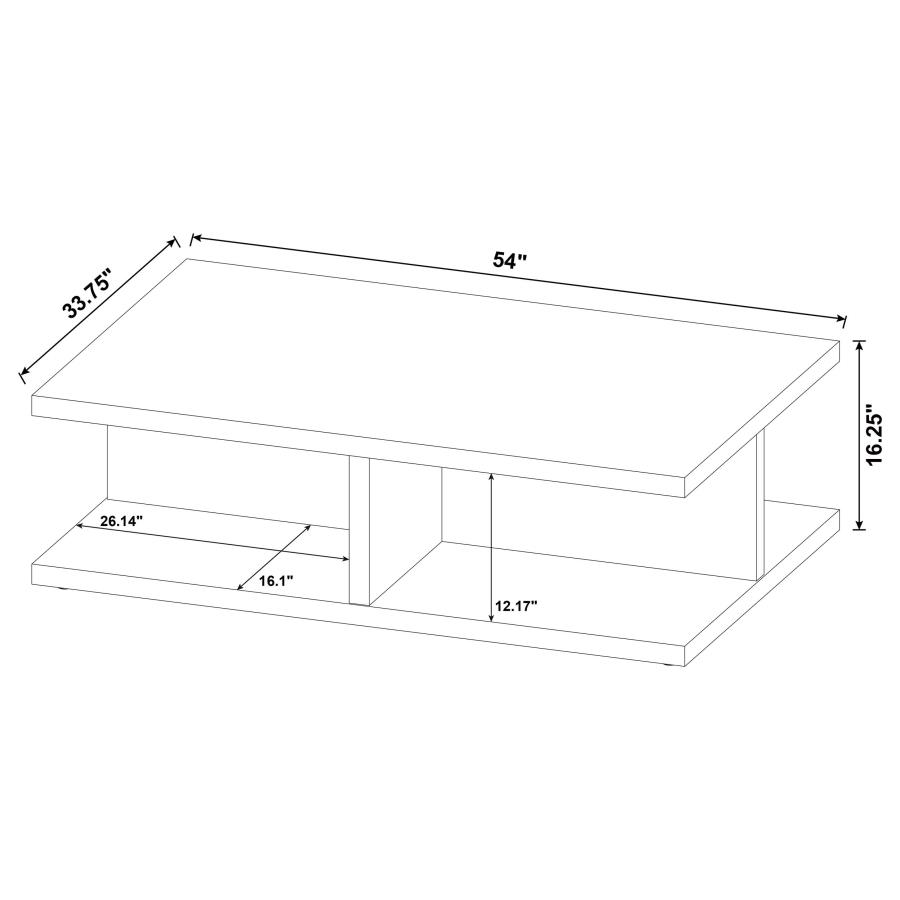 Cortona Square Engineered Wood Cocktail Coffee Table Mango view 6