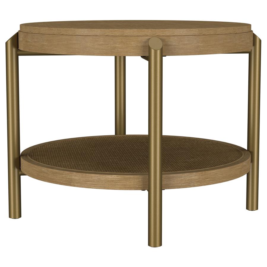 Arini 2-piece Round Coffee and End Table Set Sand Wash view 5