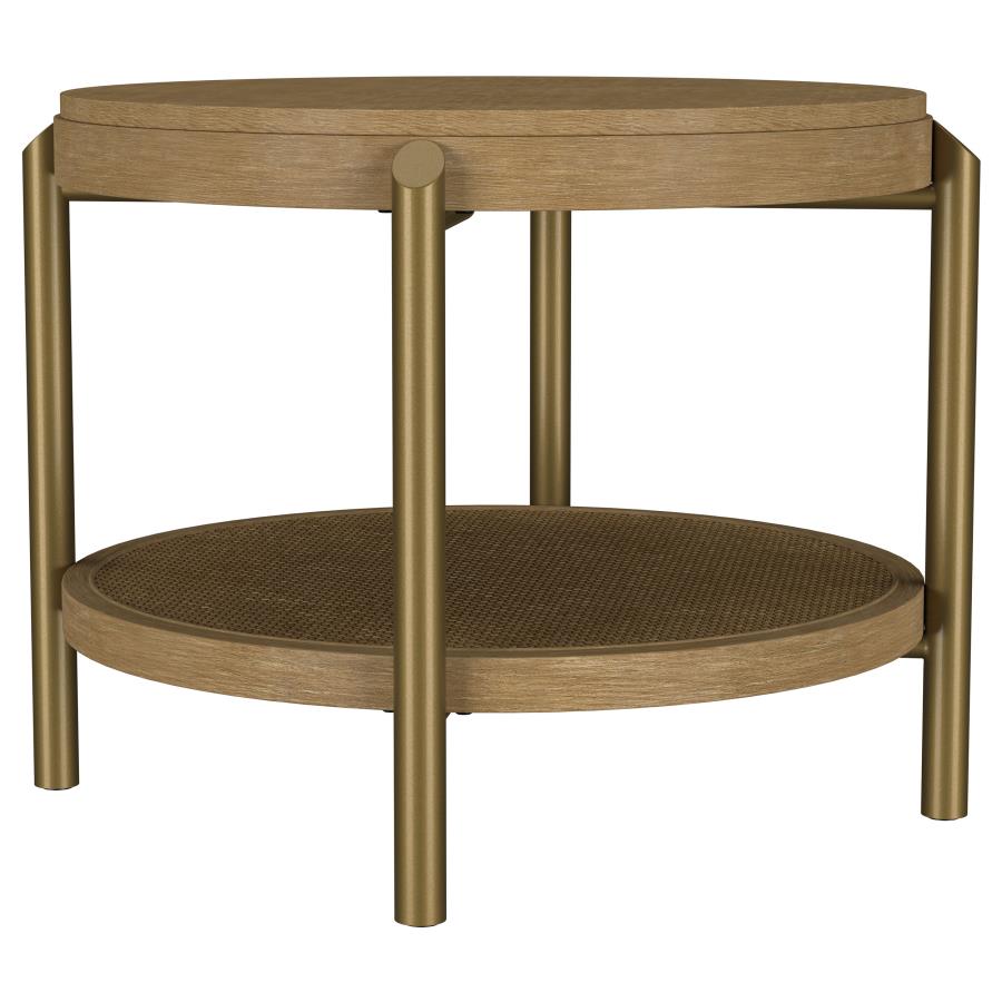 Arini 3-piece Round Coffee and End Table Set Sand Wash view 3