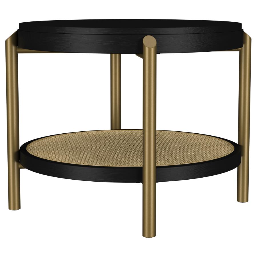 Arini 2-piece Round Coffee and End Table Set Black view 5