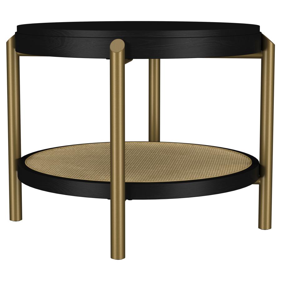 Arini 3-piece Round Coffee and End Table Set Black view 3