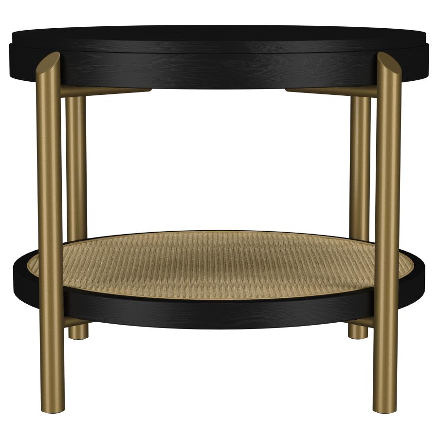 Arini 3-piece Round Coffee and End Table Set Black view 4