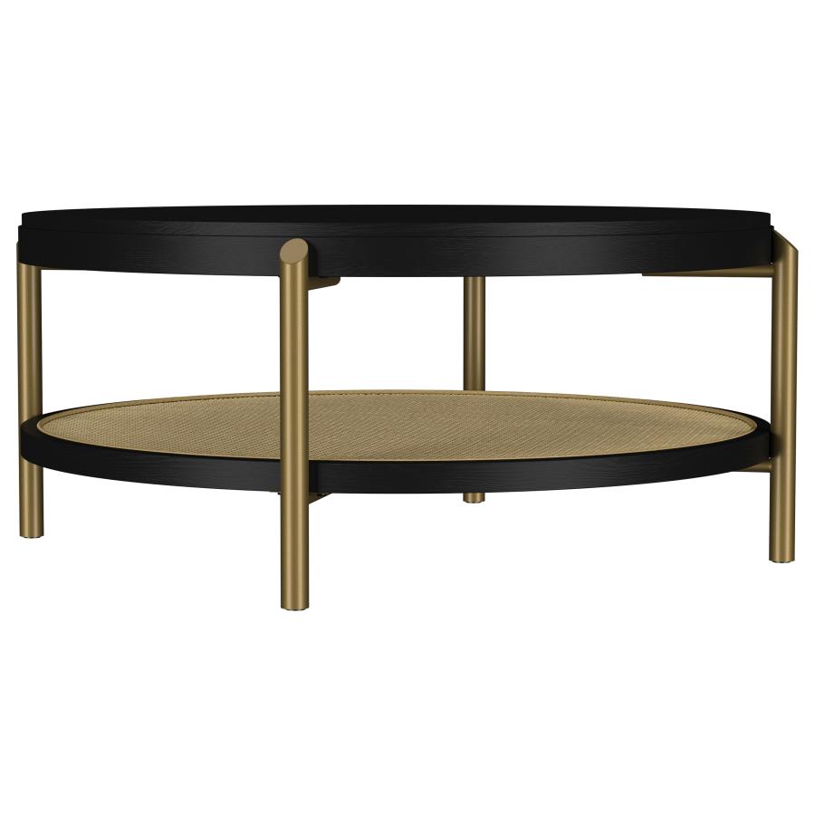Arini 3-piece Round Coffee and End Table Set Black view 6