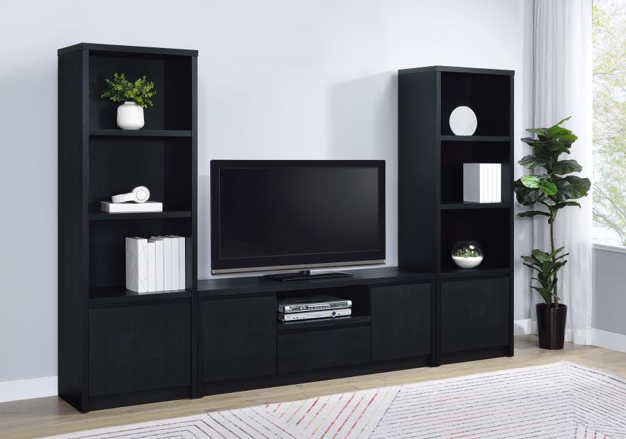 Winfield 3-piece Entertainment Center 60-inch TV Stand Black view 2