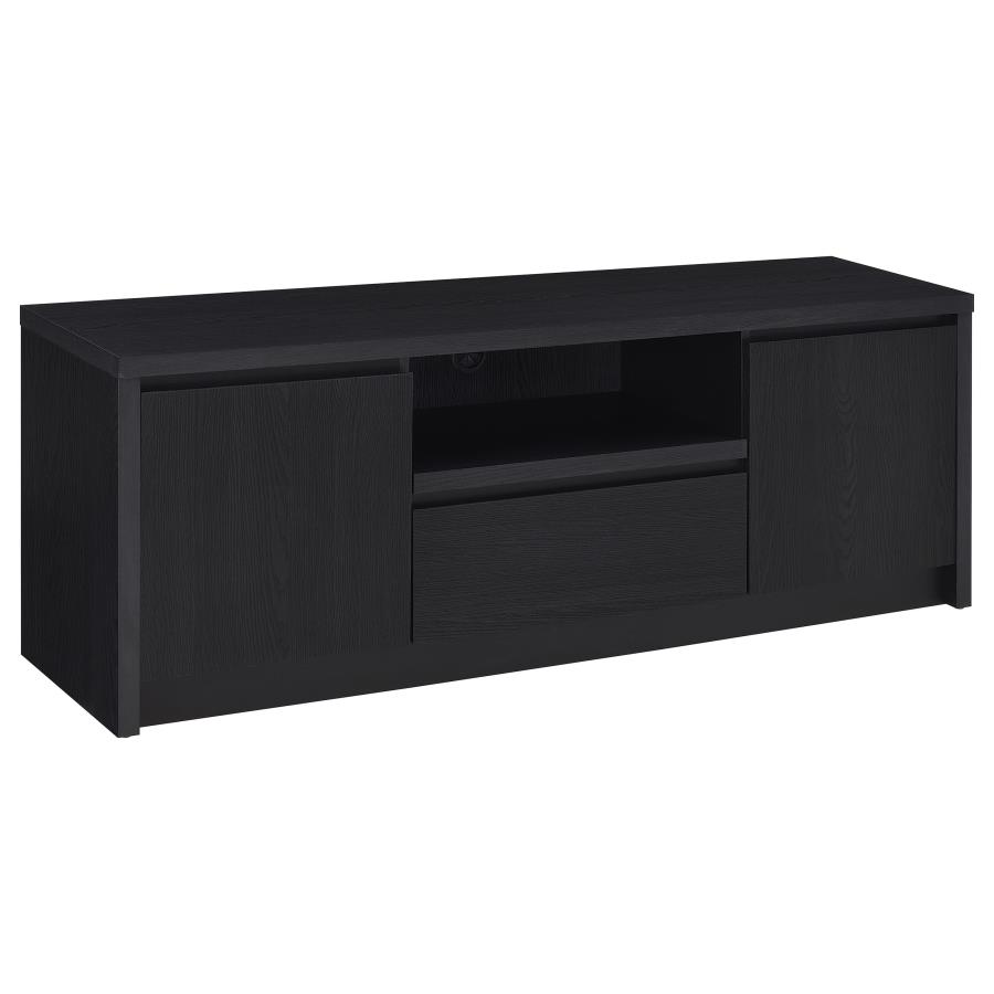Winfield 60-inch 2-door TV Stand Media Console Black — Living Room Furniture