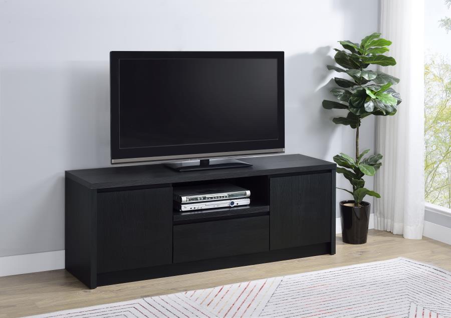 Winfield 60-inch 2-door TV Stand Media Console Black view 2