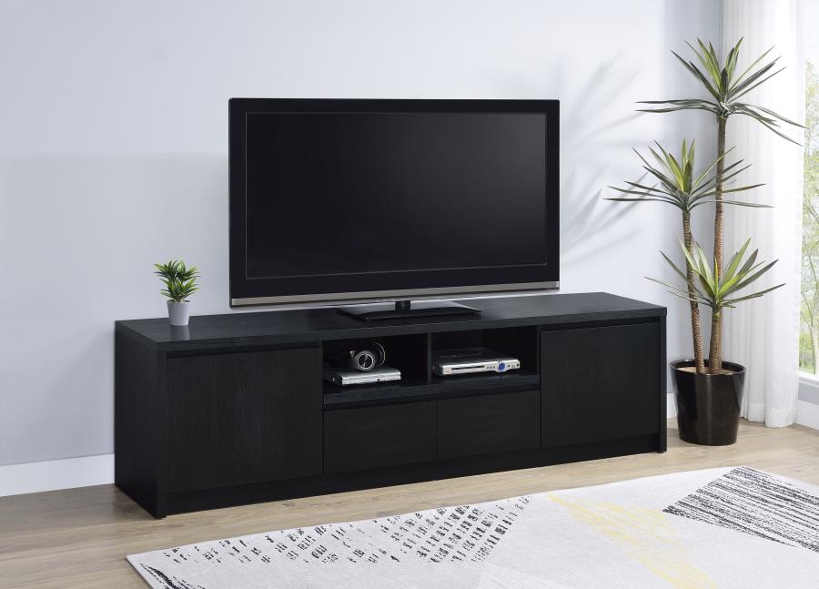 Winfield 78-inch 2-door TV Stand Media Console Black view 2