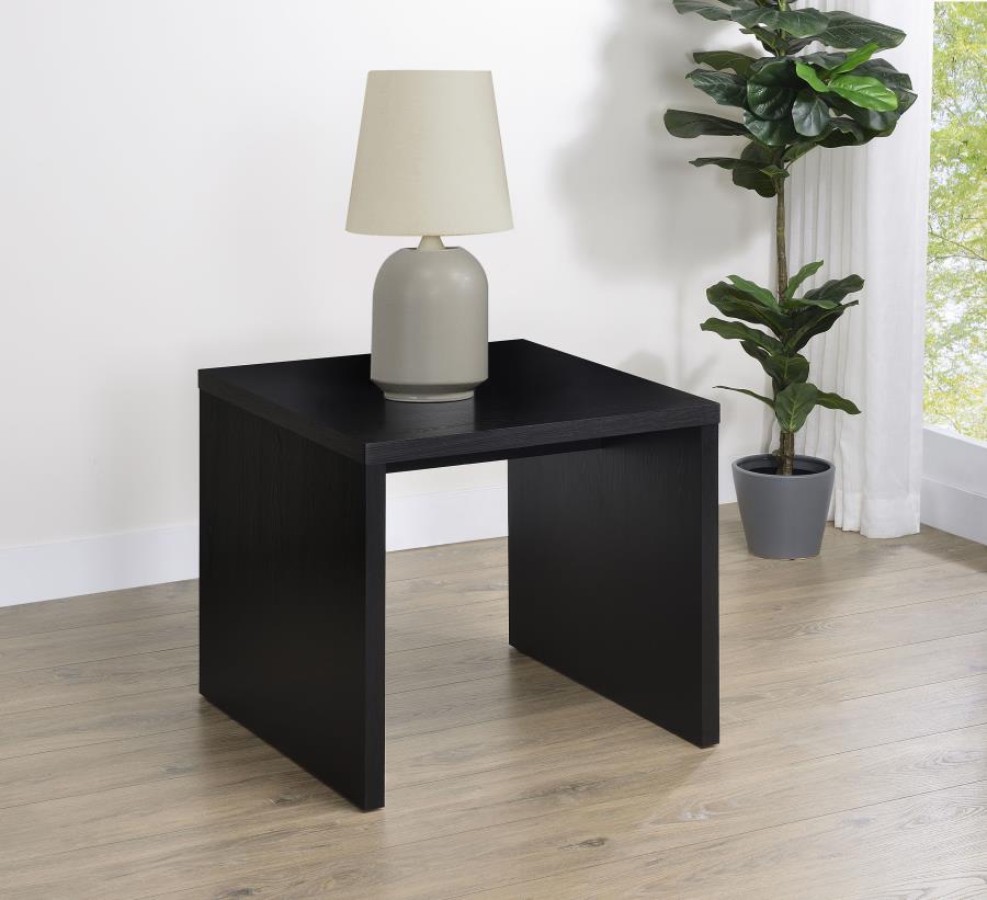 Knapp Engineered Wood Square Side End Table Black view 2
